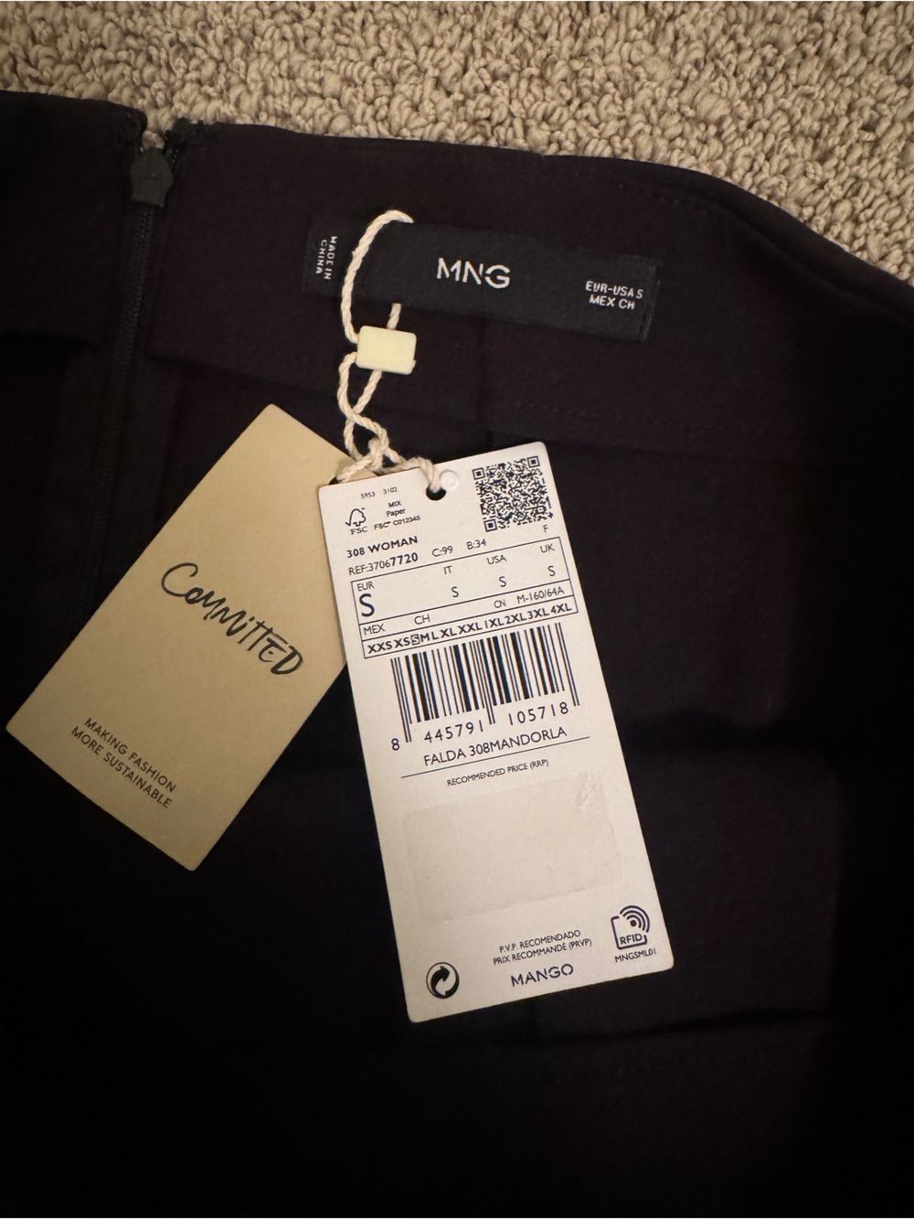 Mango Black Mini Skirt